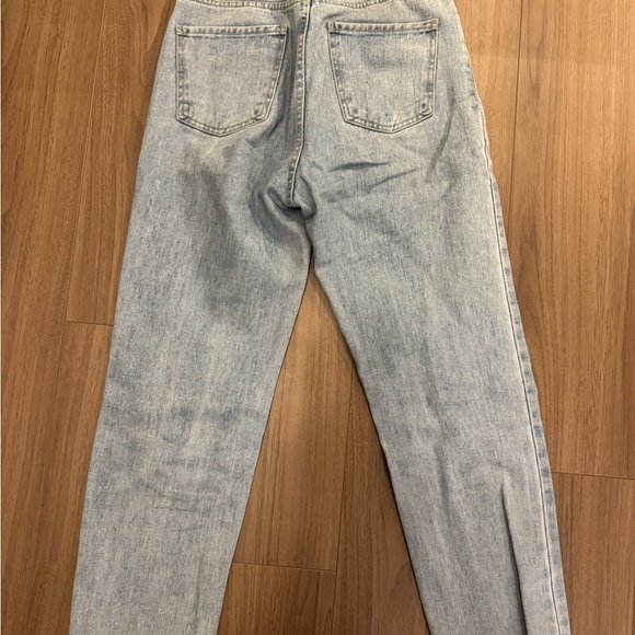 OAK + FORT Light Blue Straight Leg Distressed Jeans - Picture 3 of 3